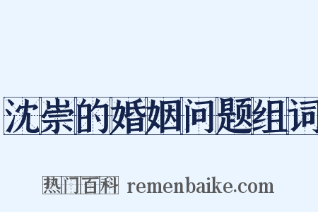 沈崇的婚姻问题组词是什么意思的图片